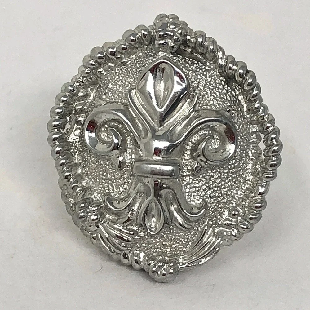 Fleur De Lis Nautical Ring Sz 7 Band Aluminum Arthur Court Discontinued Jewelry